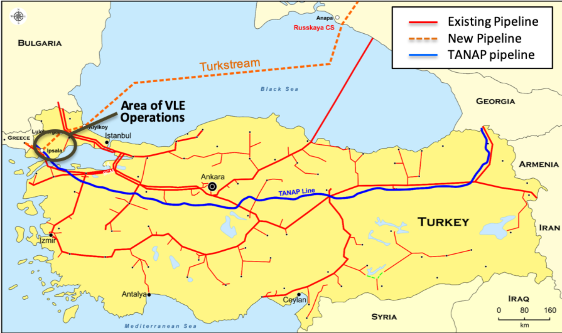 Gas infrastructure map